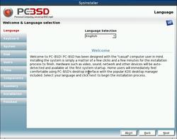 PCBSD安裝畫面，選擇語言
