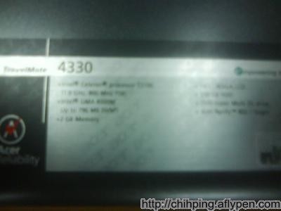 Acer Travelmate 4330配置沒有很高階