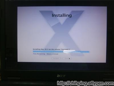 OS X 10.6.3 快要安裝完成
