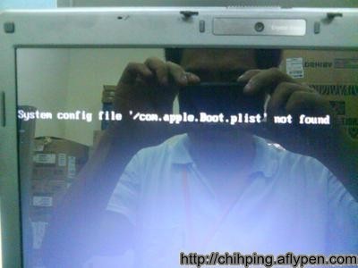 重新開機出現錯誤訊息System config file '/com.apple.Boot.plist' not found