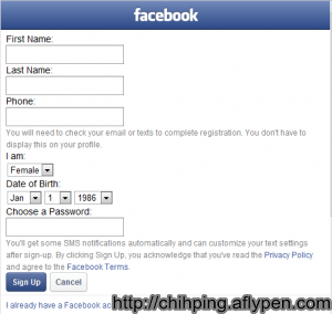 用行動網頁版來註冊facebook速度快，驗證少