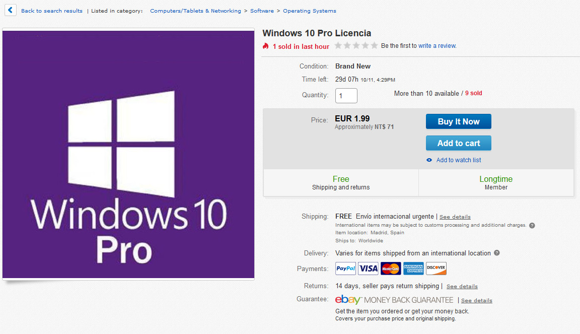 Windows 10 Pro Key Купить