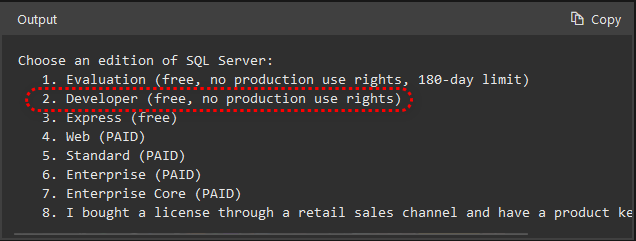 Docker MS SQL Server License