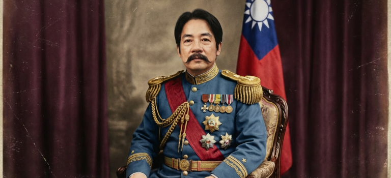 你扮演photoshop專家 將袁世凱當臨時大總統的照片，人頭改成賴清德